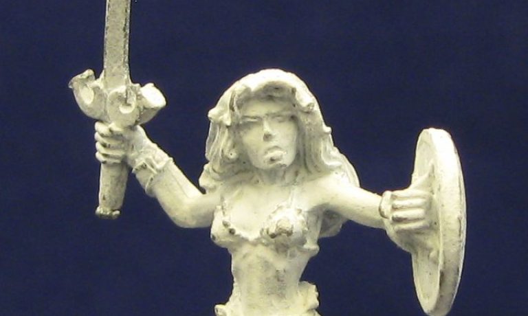 Silver & Steel Female with Sword and Shield